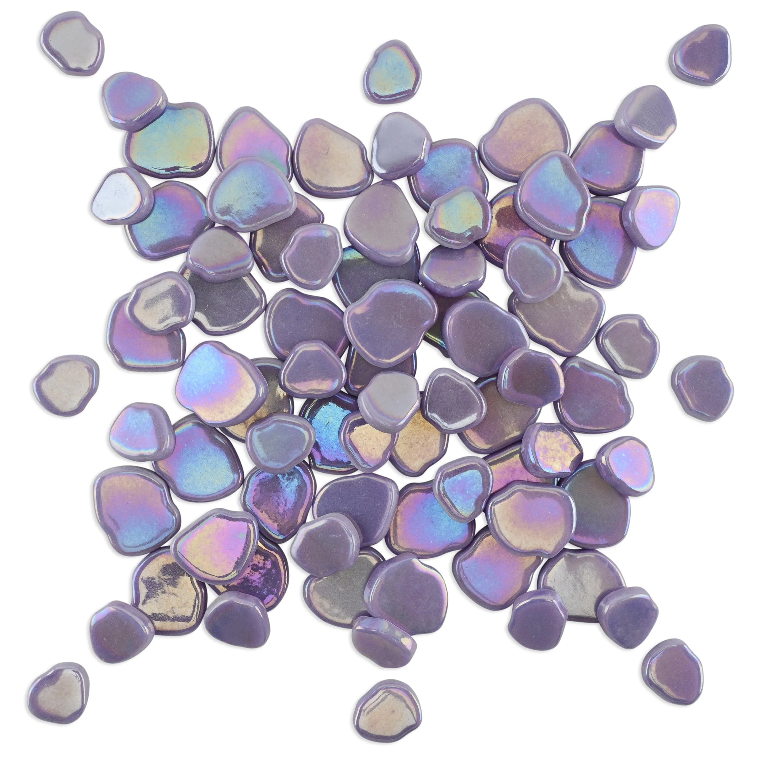 Purple Blossom Shaped Iridised Mixed Size Glass Pieces 1Kg thumbnail 2