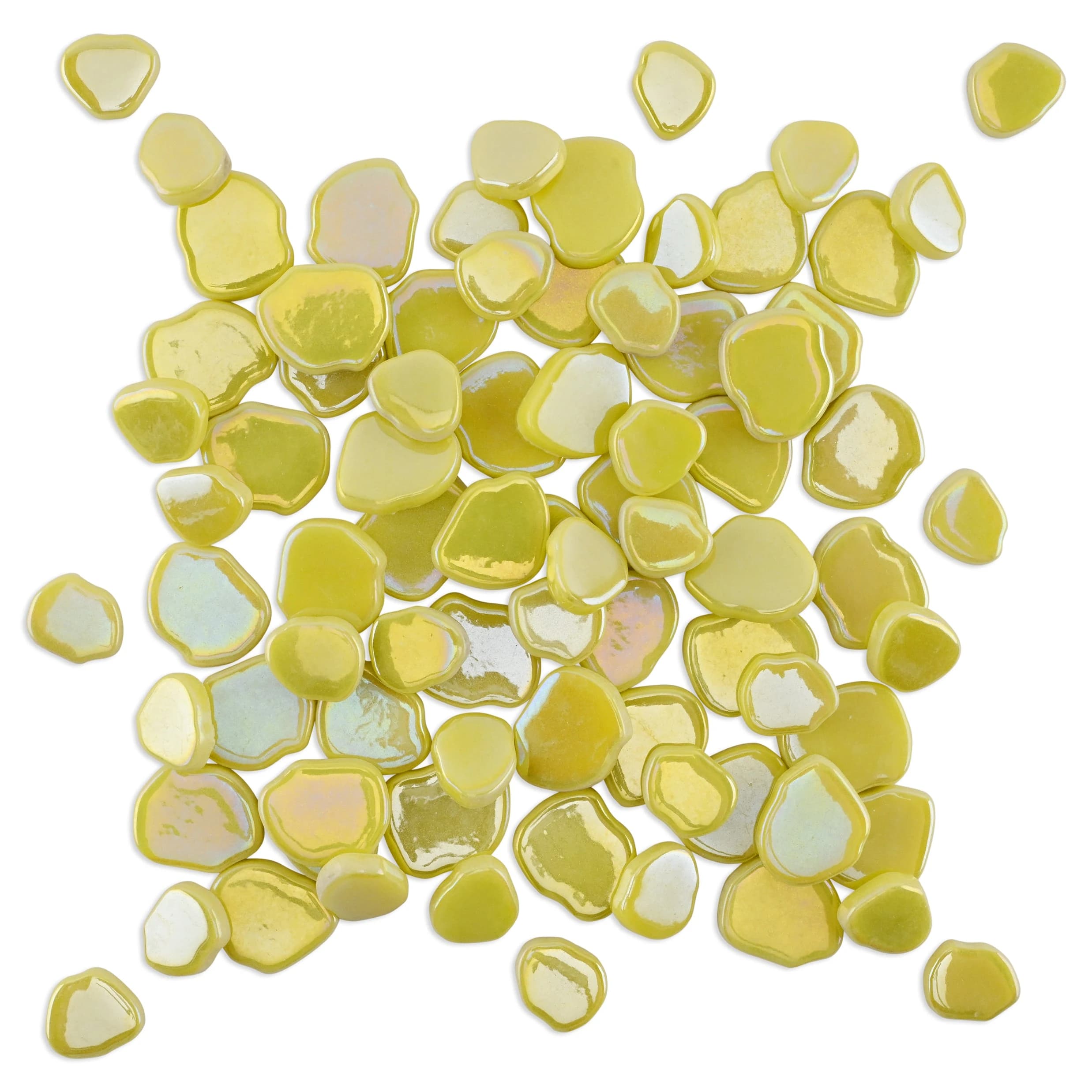 Yellow Blossom Shaped Iridised Mixed Size Glass Pieces 1Kg thumbnail 2