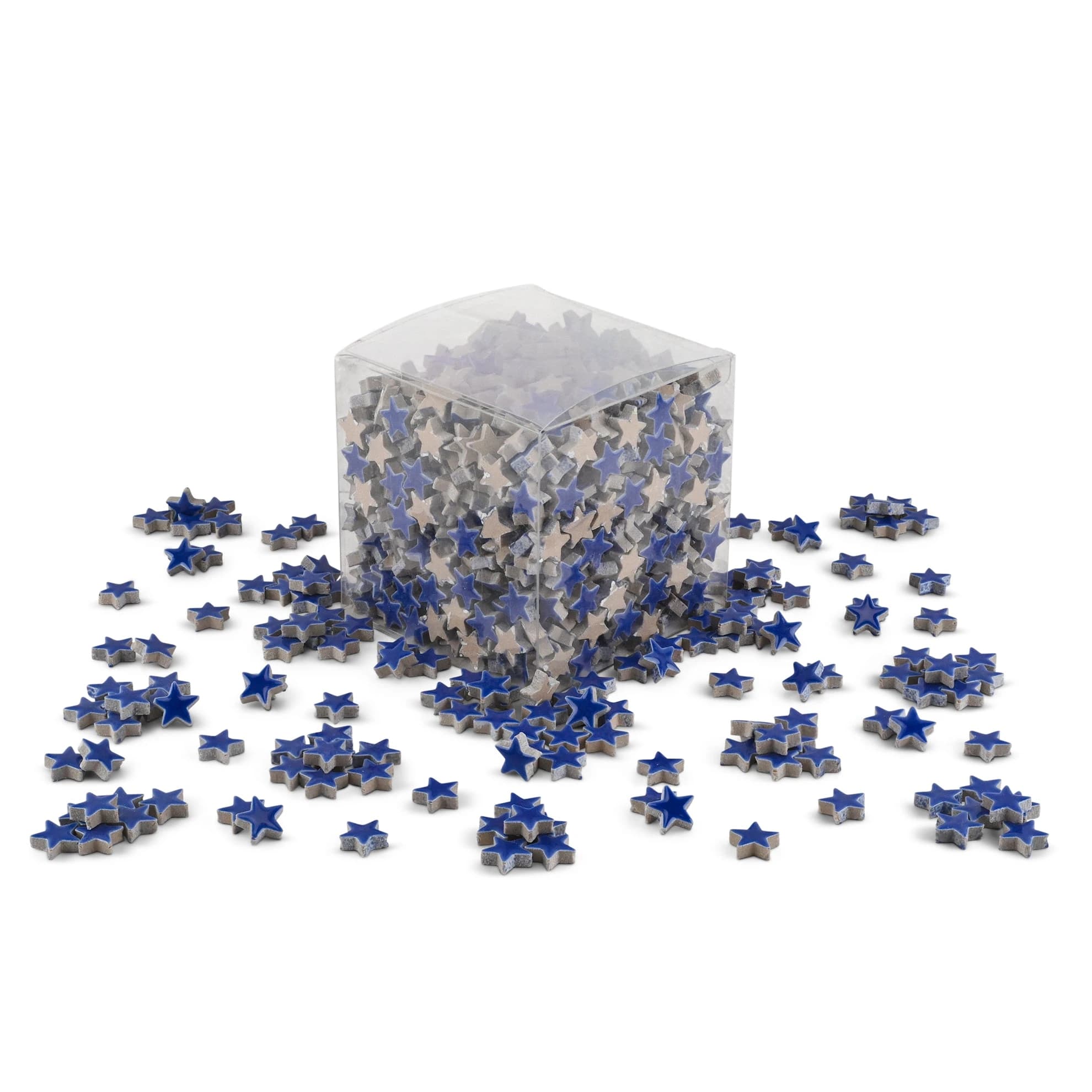 Dark Blue Star Shaped Ceramic Tiles 800g