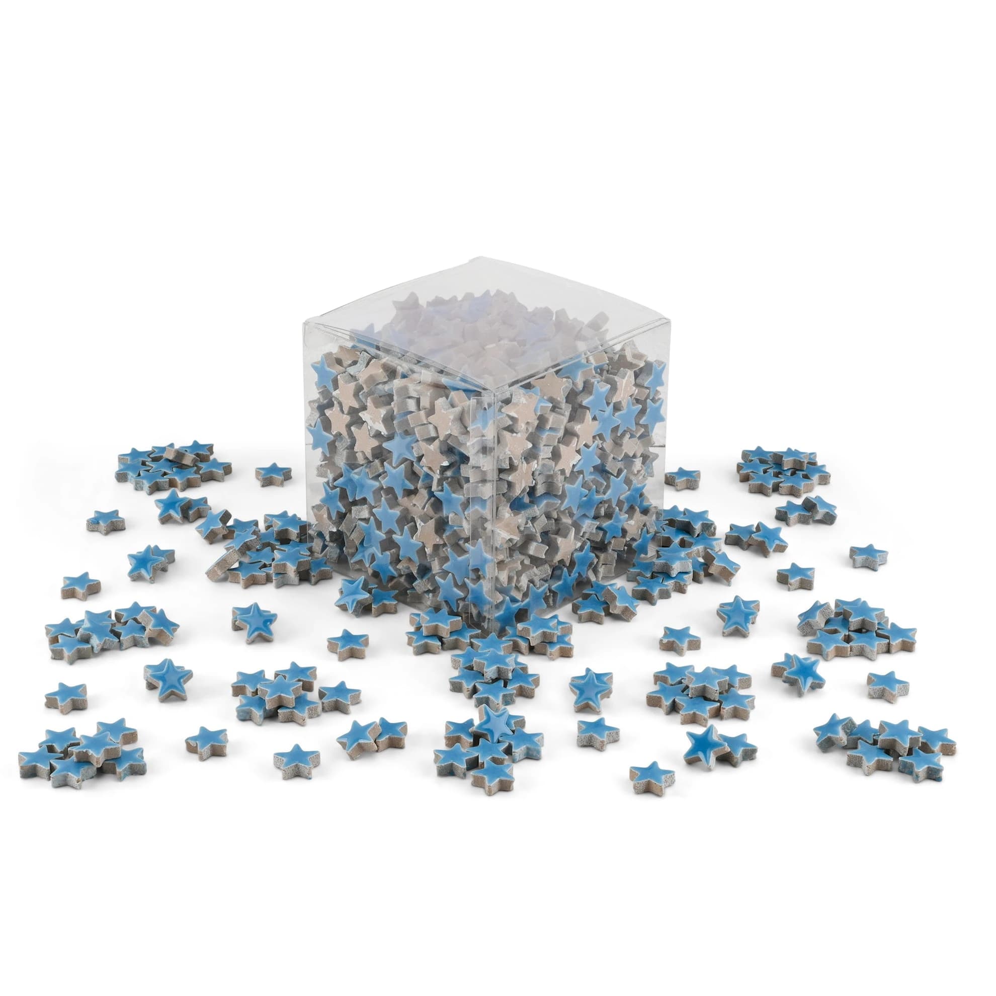 Light Blue Star Shaped Ceramic Tiles 800g