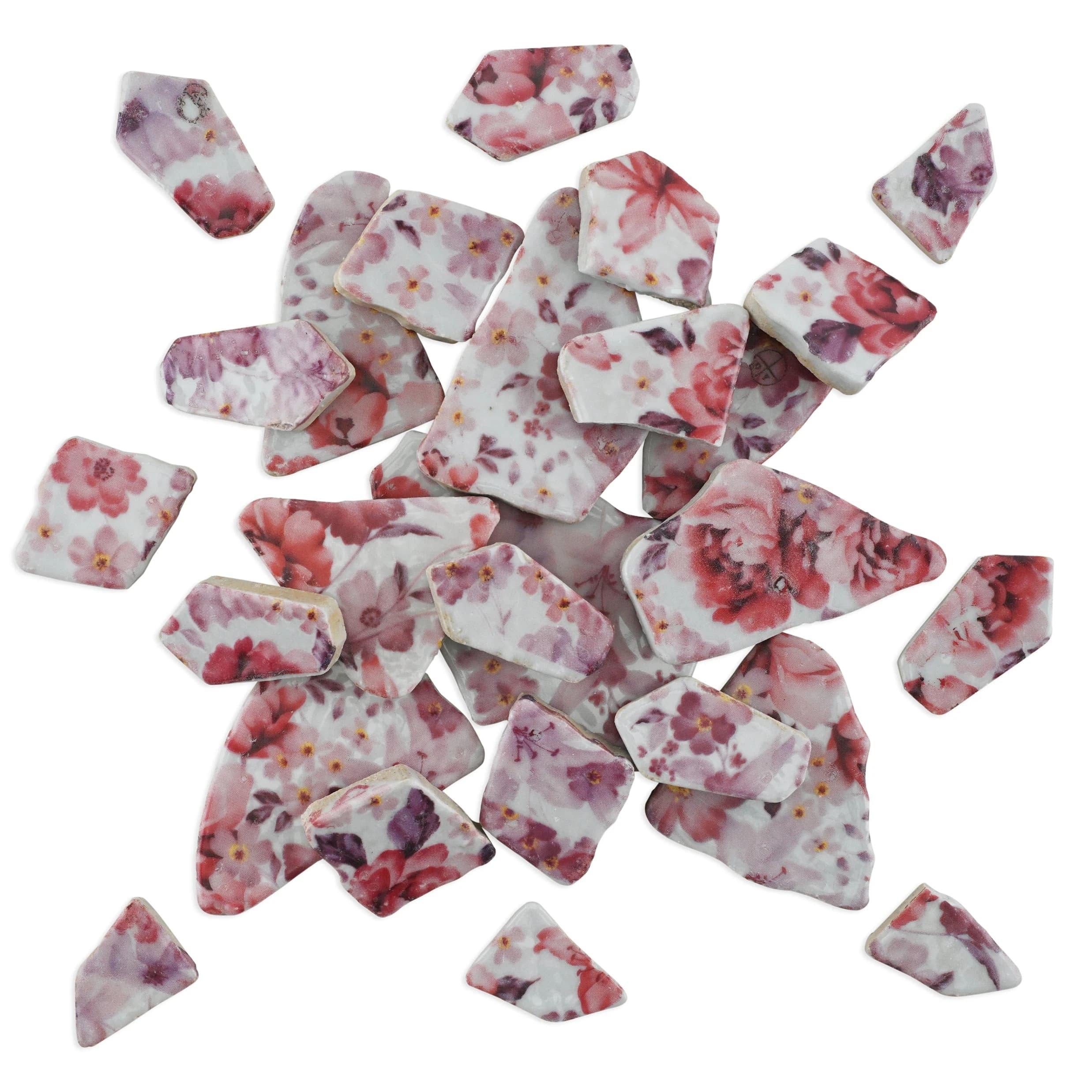 Irregular Vintage Floral Pattern Printed Glazed Ceramic Tiles 800g thumbnail 2