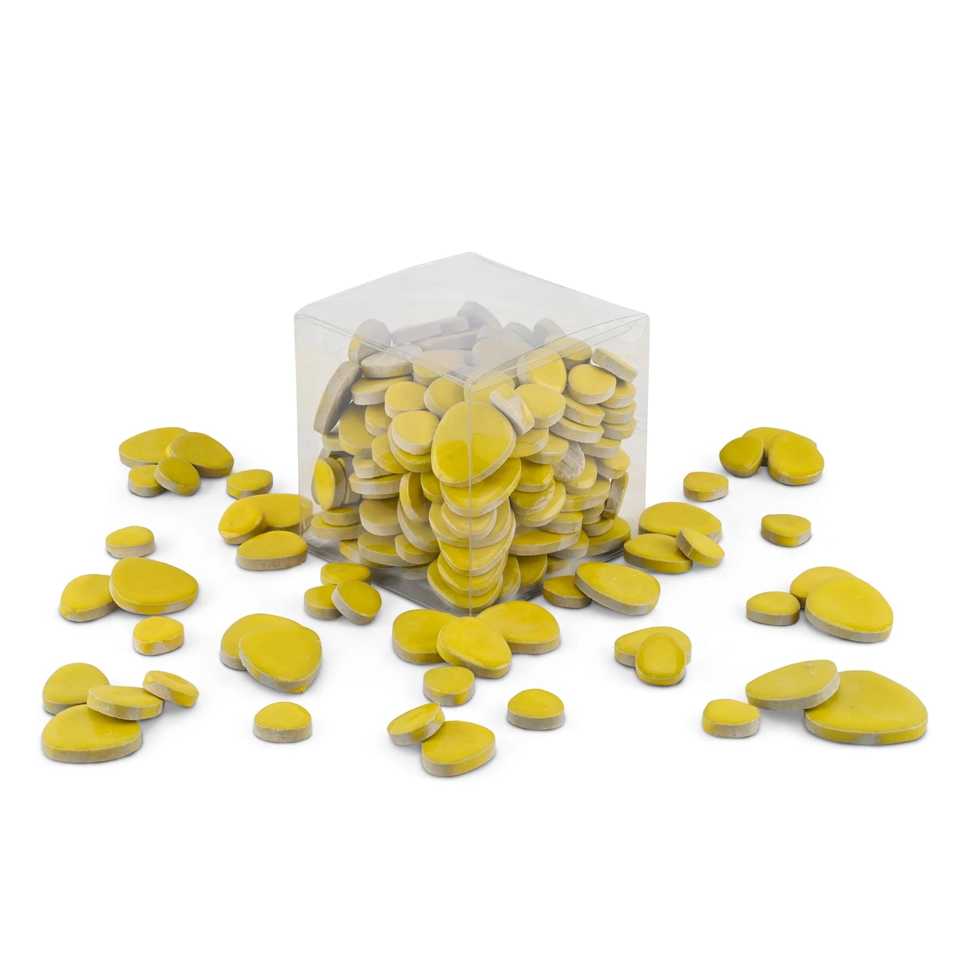 Yellow Glazed Ceramic Pebble Tiles 800g