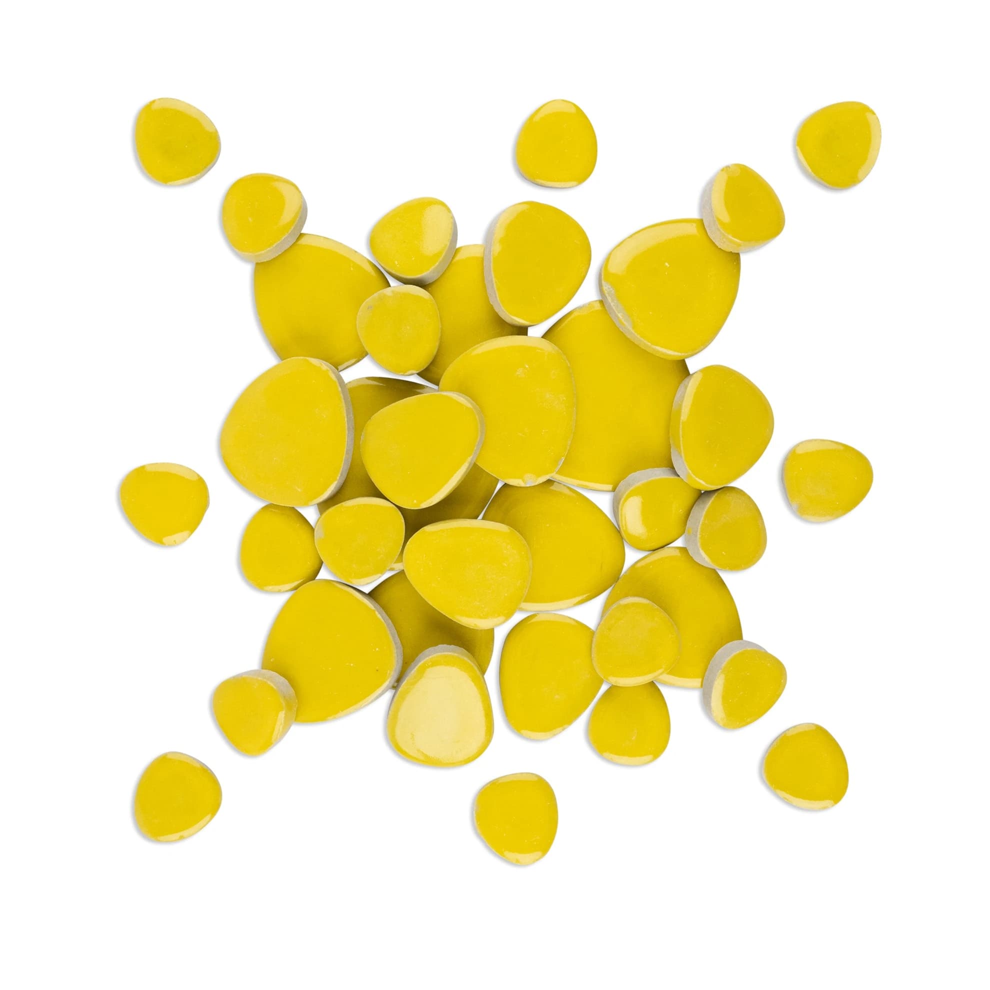 Yellow Glazed Ceramic Pebble Tiles 800g thumbnail 2