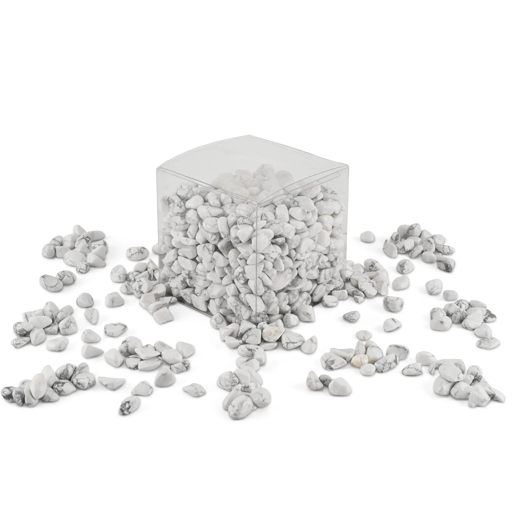 White Marble Effect Stones 9-12mm 1Kg-