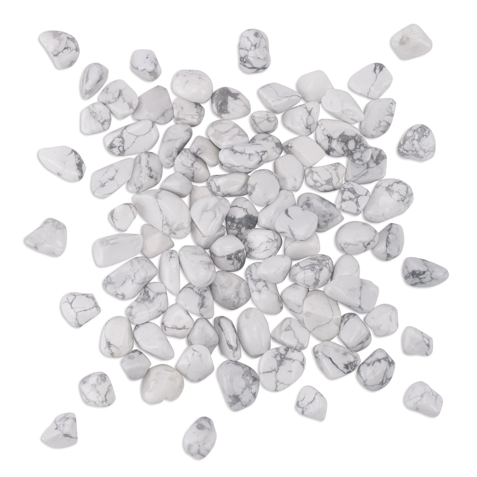 White Marble Effect Stones 9-12mm 1Kg- thumbnail 2