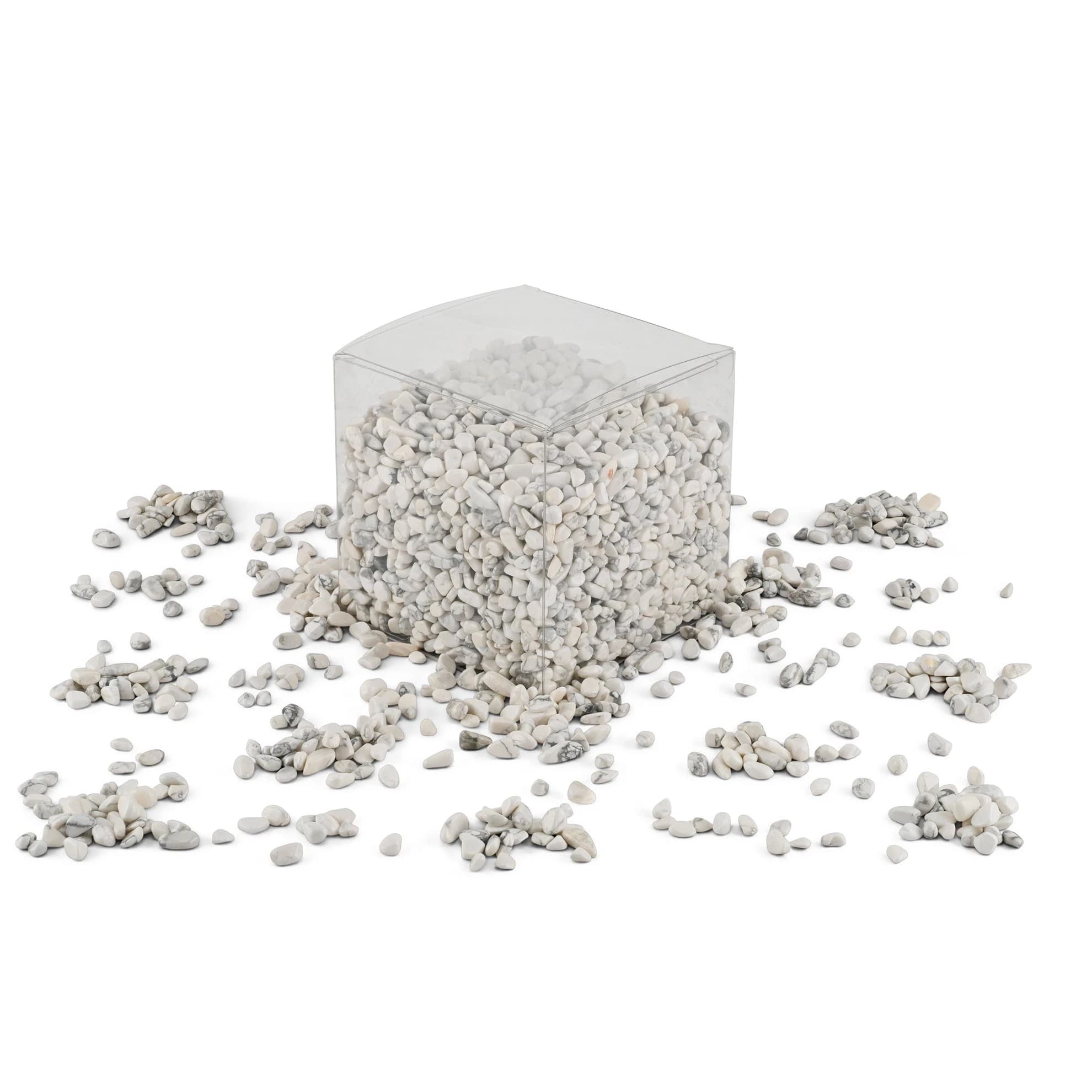 White Marble Effect Stones 5-7mm 1Kg-