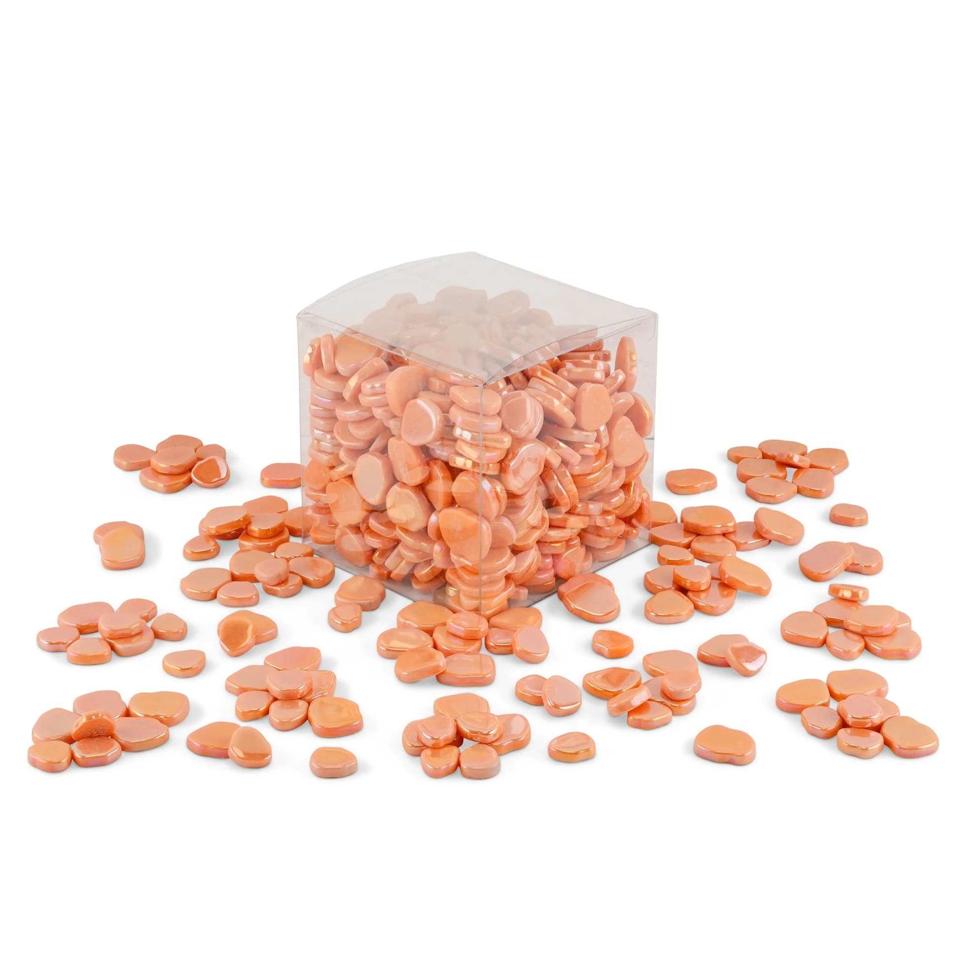 Orange Blossom Shaped Iridised Mixed Size Glass Pieces 1Kg